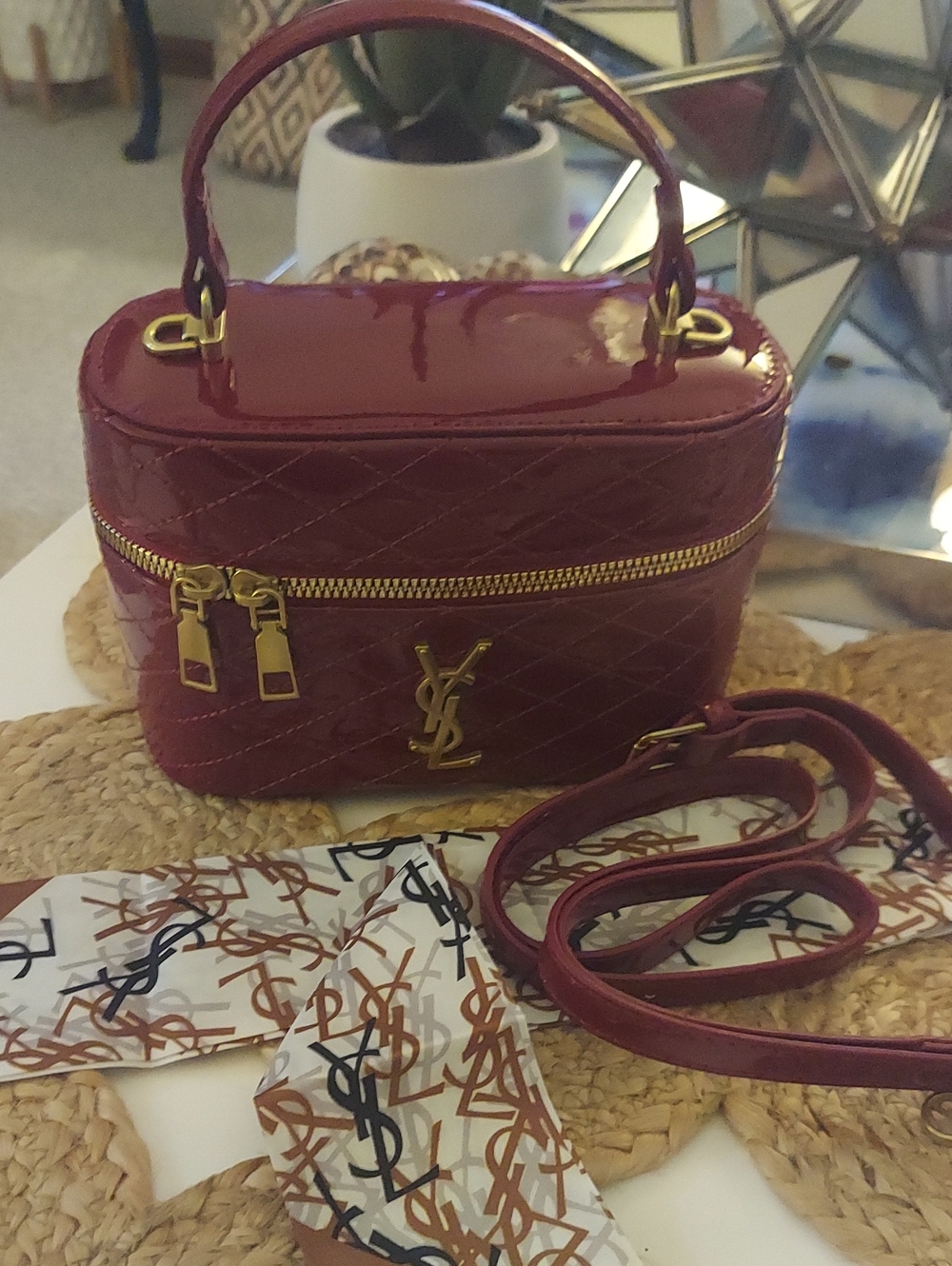 Rich Burgundy YSL Beauty Prestige Vanity Case GWP